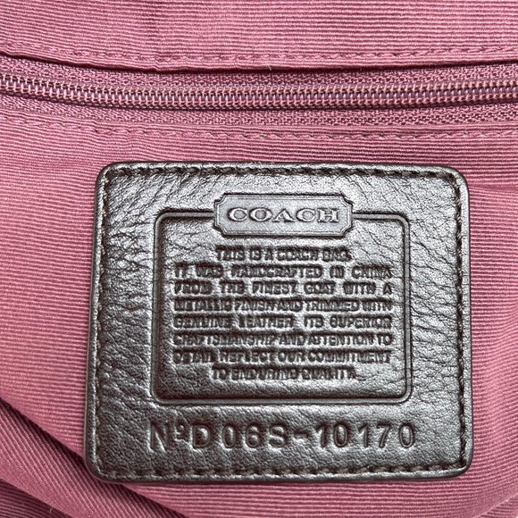 Coach Metallic Gray Shoulder Bag - Picture 4 of 15